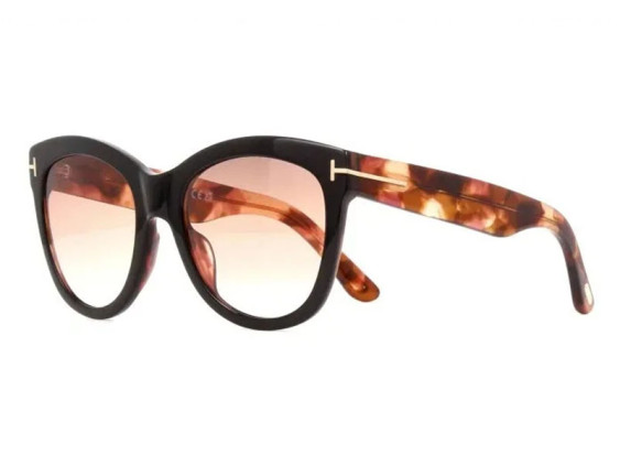 Tom Ford FT0870 05F Black & Antique Pink Havana/Gradient Brown