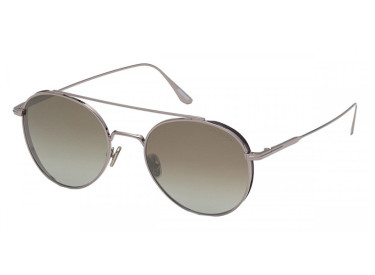 Tom Ford FT0826-F 14Q Shiny Light Ruthenium/Green Mirror