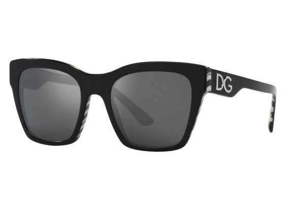 Dolce & Gabbana DG4384 33726G Black On Zebra/Grey Mirror Black