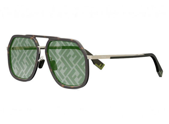 Fendi FE40041U 52Q Dark Havana/Green Mirror