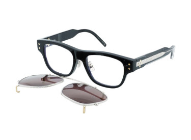 Dior CD DIAMONDO S10F 10BB Shiny Black/Clear with Magnetic Clip-On Brown 53mm