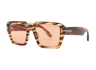 Tom Ford FT1153 55E Striped Brown Havana/Orange Photochromic