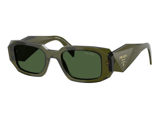 Prada PR17WS 19Z1I0 Transparent Bottle Green/Dark Green