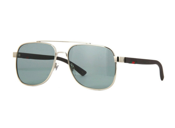 Gucci GG0422S 004 Ruthenium/Grey Blue