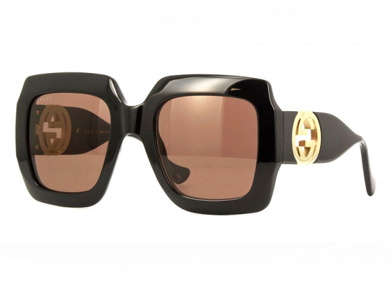 Gucci GG1022S 005 Black/Brown with Gold Chain