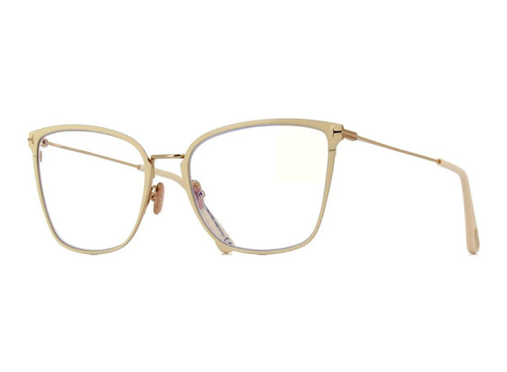 Tom Ford FT5839-B 025 Ivory/Clear Blue Light Block 56mm