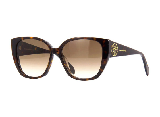 Alexander McQueen AM0284S 003 Dark Havana/Brown Gradient