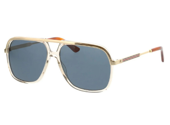 Gucci GG0200S 004 Transparent Brown/Gold/Blue