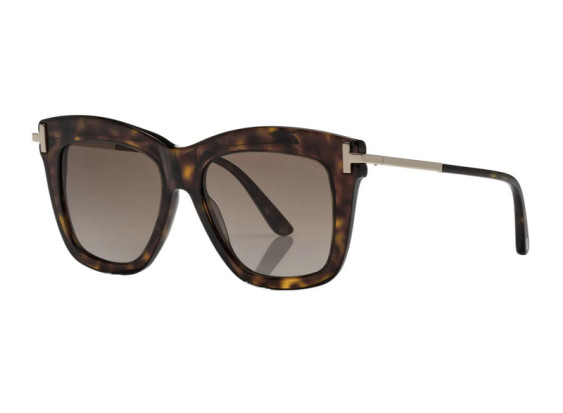 Tom Ford FT0822 52H Shiny Dark Havana with Rose Gold/Brown Polarized