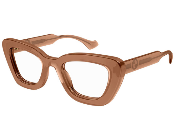 Gucci GG1555O 004 Transparent Amber Brown 50mm