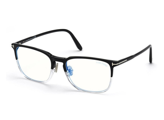 Tom Ford FT5699-B 005 Shiny Black with Crystal/Clear Blue Light Block 55mm
