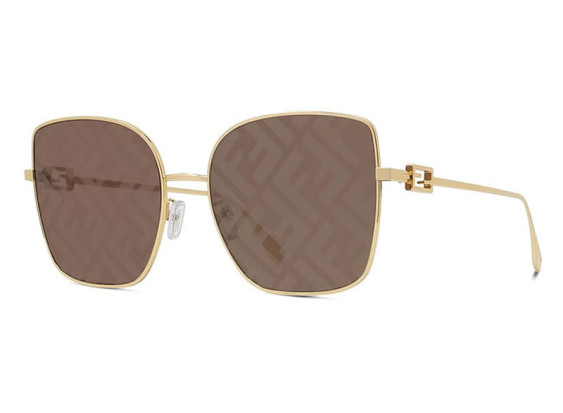 Fendi FE40013U 30G BAGUETTE Endura Gold/Brown with Gold FF Pattern