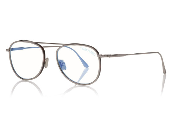 Tom Ford FT5691-B 014 Shiny Light Ruthenium with Shiny Red Havana 52mm