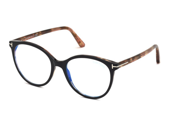 Tom Ford FT5742-B 005 Bilayer Black and Antique Pink Havana 53mm