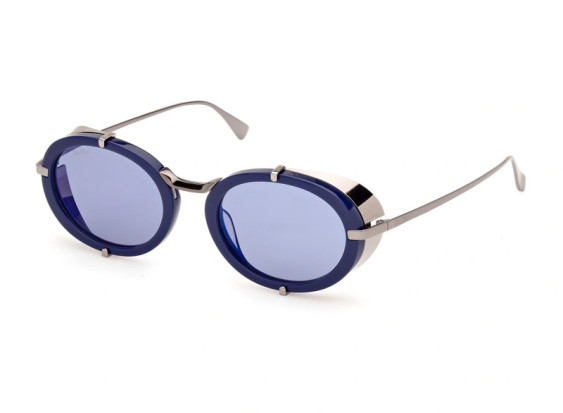 Max Mara MM0103 90X Shiny BLue/Silver/Blue Mirror