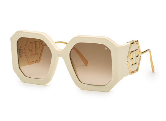 Philipp Plein SPP067 09ZQ Polished Ivory White/Gradient Brown