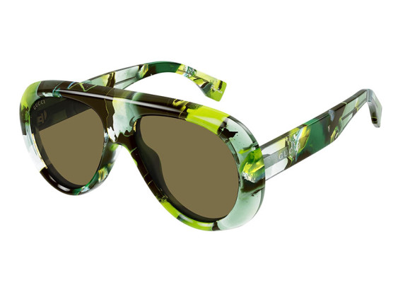 Gucci GG1909S 002 Macro Spotted Transparent Green/Solid Khaki