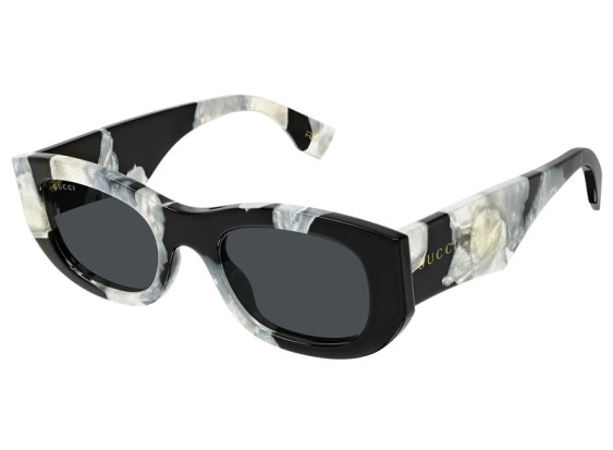 Gucci GG1627S 002 Black and White Mop Havana/Grey