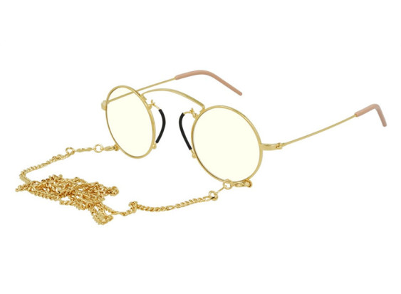 Gucci GG0991S 001 Gold/Light Yellow with Gold Chain