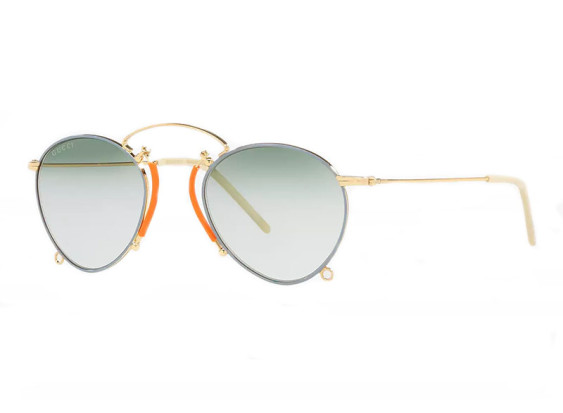 Gucci GG1034S 001 Gold Light Blue/Grey Green Gradient