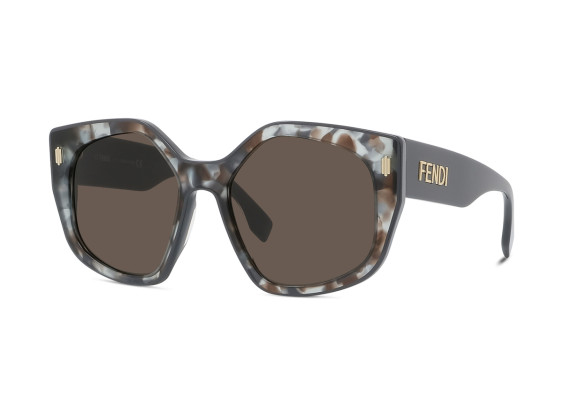 Fendi FE40017I 55E Acqua Grey Havana/Dark Brown