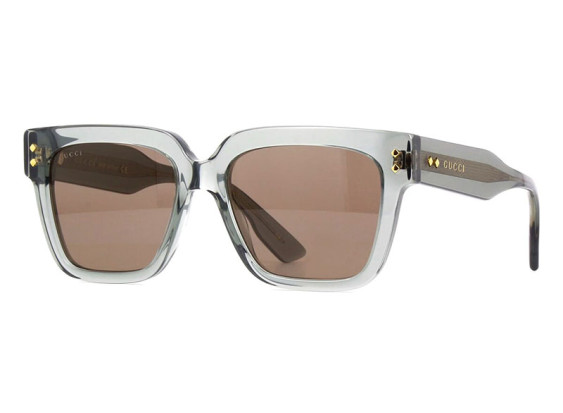 Gucci GG1084S 004 Shiny Grey Crystal/Brown