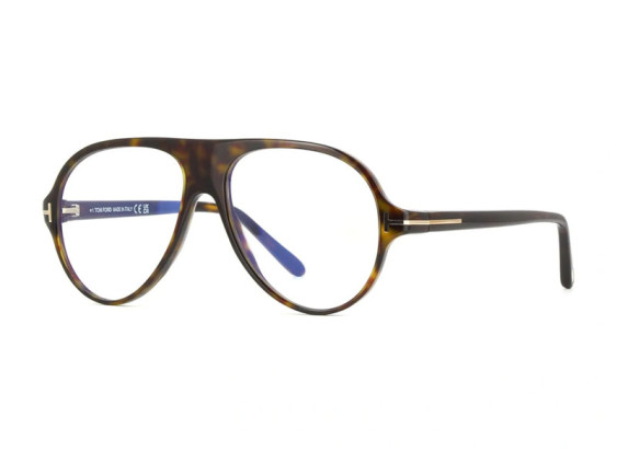Tom Ford FT5012-B 052 Dark Havana/Clear Blue Light Block 53mm