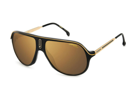 Carrera SAFARI65/N 02M2 YL Black/Gold/Brown with Gold Mirror Polarized