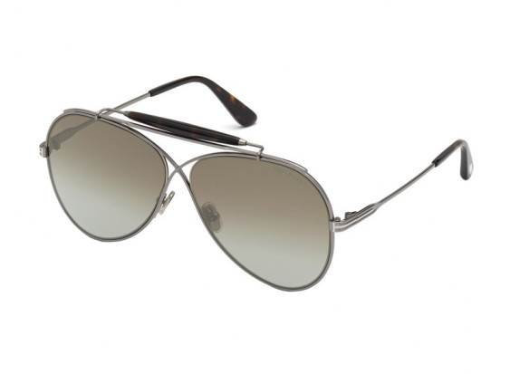 Tom Ford FT0818 08G Shiny Gunmetal/Brown Gradient Mirror