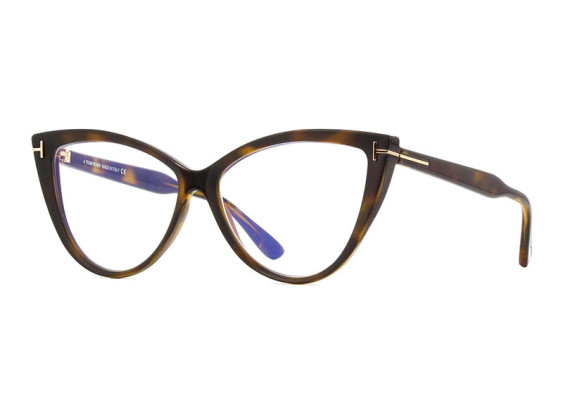 Tom Ford FT5843-B 052 Dark Havana/Clear Blue Light Block 56mm