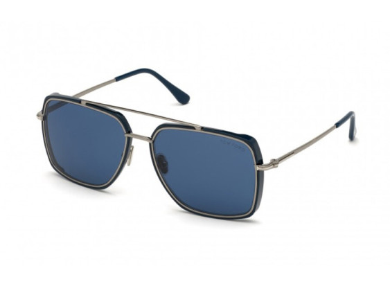 Tom Ford FT0750-F 90V Shiny Blue/Silver/Blue