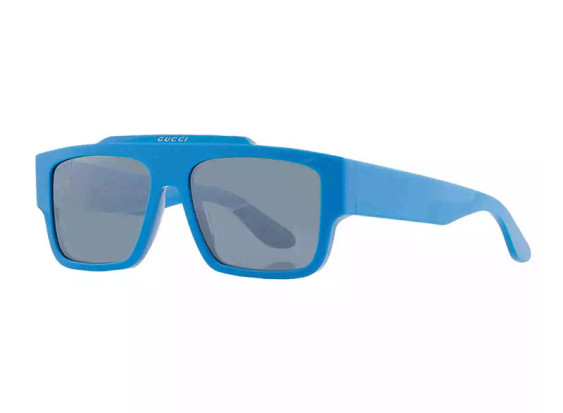 Gucci GG1460S 004 Solid Azure/Blue Flash Mirror Silver