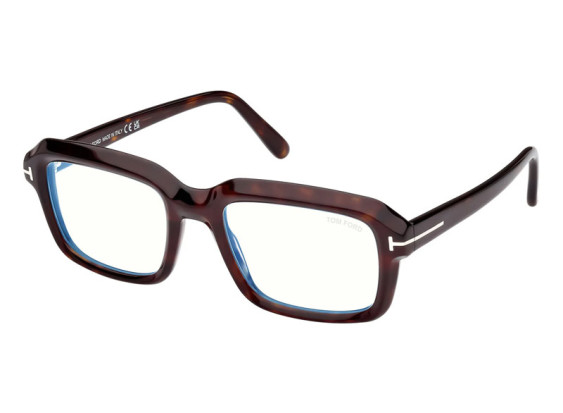 Tom Ford FT5888-B 052 Dark Havana/Clear Blue Block Lenses 54mm