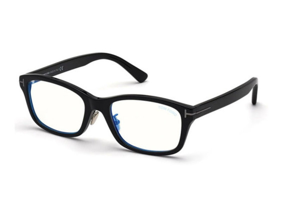 Tom Ford FT5724-D-B-N 001 Shiny Black/Clear Blue Light Block 56mm