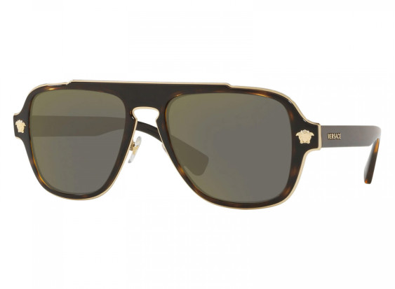 Versace VE2199 12524T Havana/Dark Grey Mirrored Gold