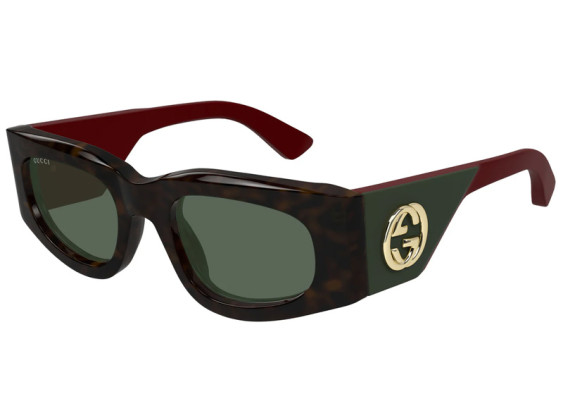Gucci GG1664S 002 Dark Havana with Red/Dark Green