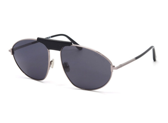 Tom Ford FT1095 14A Shiny Light Ruthenium/Smoke