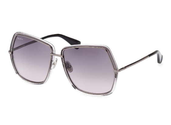 Max Mara MM0054 12B Shiny Dark Ruthenium/Smoke Gradient