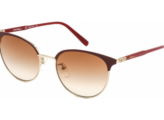Salvatore Ferragamo SF2201S 744 Light Gold/Burgundy / Brown Gradient