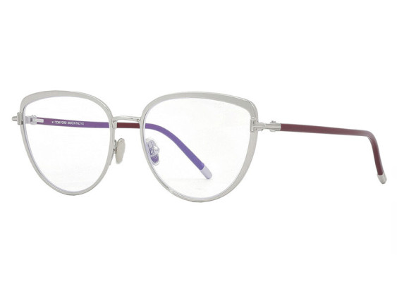Tom Ford FT5741-B 016 Shiny Palladium/Vintage Rose Havana 55mm