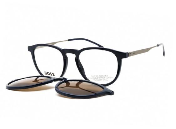 Hugo Boss BOSS 1640/CS 0DTY SP Blue/Ruthenium/Clear with Magnetic Clip-On Bronze Polarized