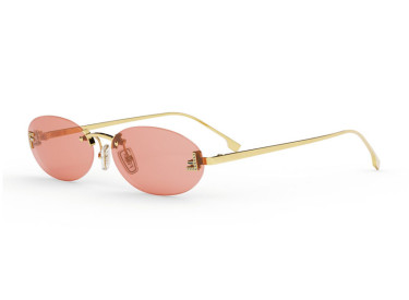 Fendi FE4075US 28Z Rose Gold/Pink with Silver Mirror