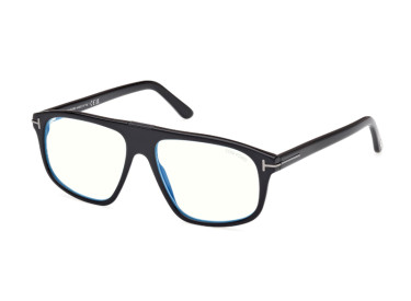 Tom Ford FT5901-B-N 001 Shiny Black/Clear Blue Light Block 55mm