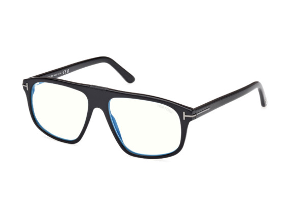 Tom Ford FT5901-B-N 001 Shiny Black/Clear Blue Light Block 55mm