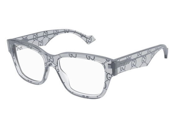 Gucci GG1428O 011 Transparent Dark Grey with GG Pattern 55mm