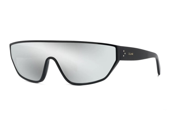 Celine CL40195I 01C Shiny Black/Silver Mirror