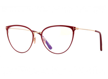 Tom Ford FT5840-B 066 Shiny Red/Gold/Clear Blue Light Block 56mm