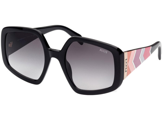 Emilio Pucci EP0156 01B Shiny Black/Smoke Gradient