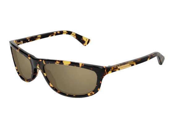 Bottega Veneta BV1327S 002 Shiny Spotted Havana/Brown with Bronze Mirror
