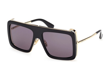 Max Mara MM0119 01A Shiny Black/Smoke